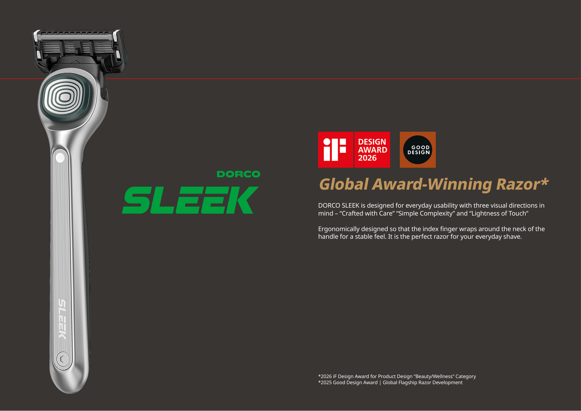 DORCO SLEEK award winning razor